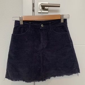 Brandy Melville Navy Blue Corduroy Skirt